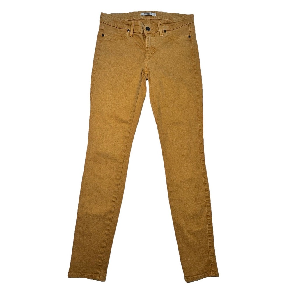 Rich &‎ Skinny Mustard Skinny Jeans Womens 28 Made in USA Stretch Denim